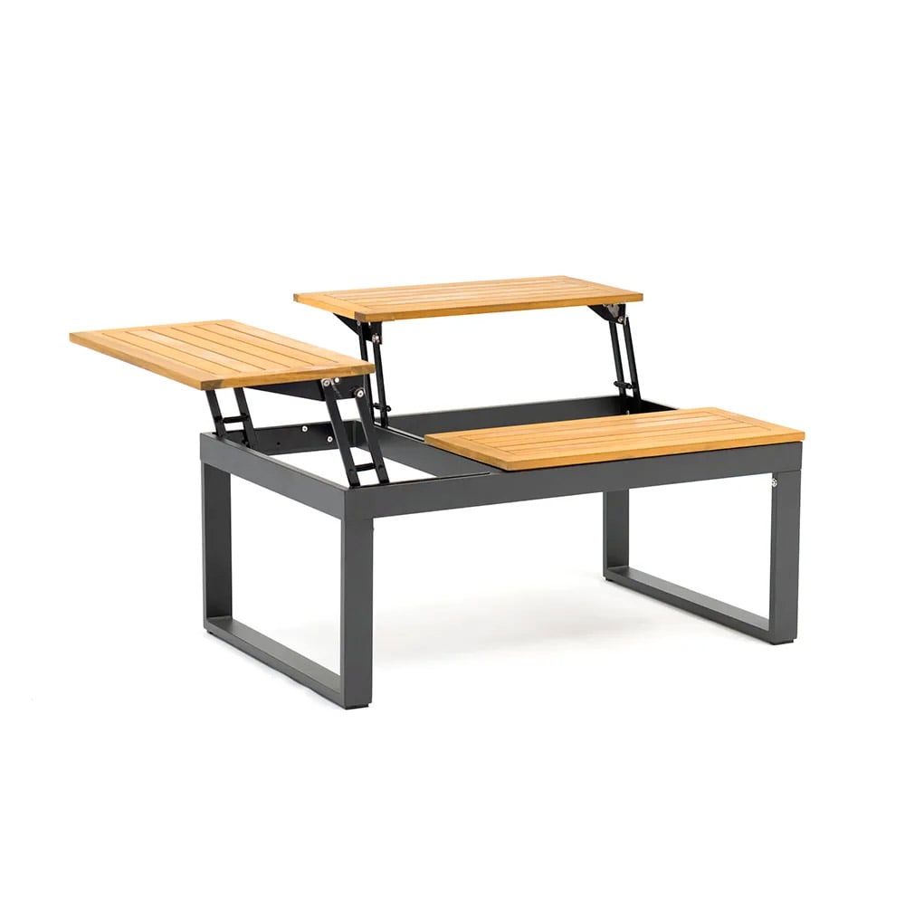 Extendable Rectangle Outdoor Coffee Table with Wood-top window image