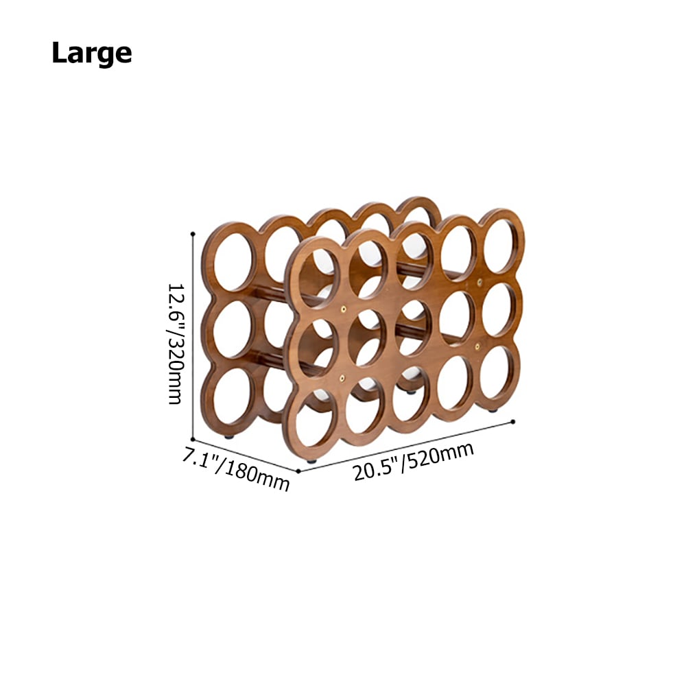 Rustic Style Unique Freestanding Bamboo Large Wine Rack in Nature window image