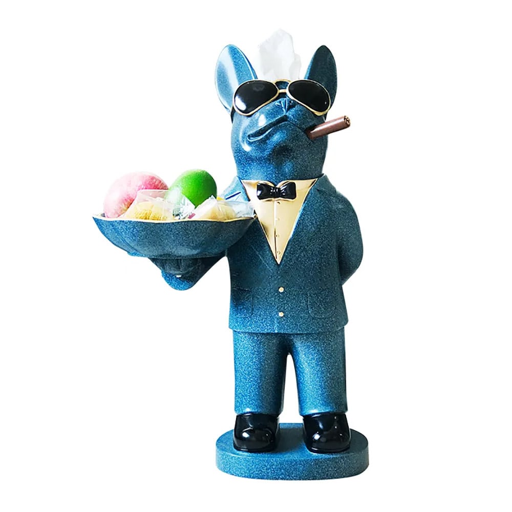 Modern Dog Sculpture Freestanding Tissue Holder Tray Organizer window image