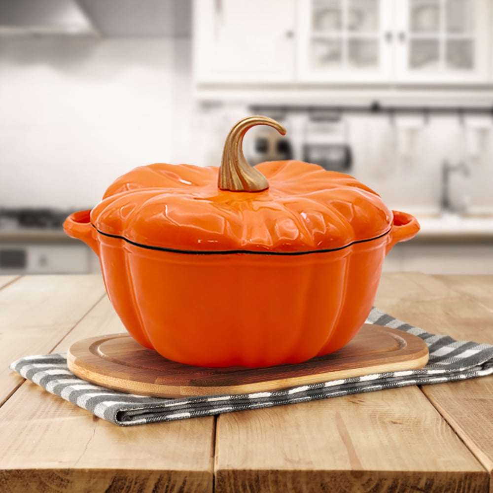 Cast Iron Pumpkin Cocotte Dutch Oven with Lid window image
