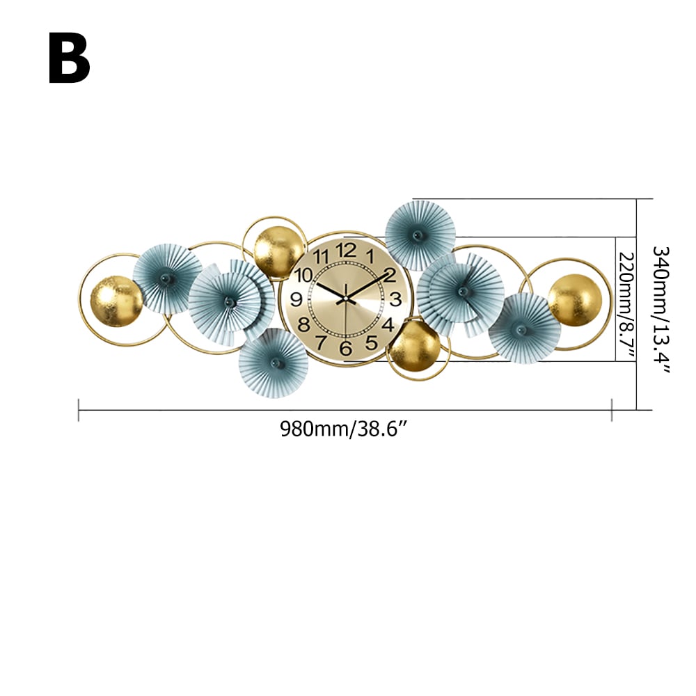 Metal Large Wall Clock with Creative Lotus Leaves Home Decor window image