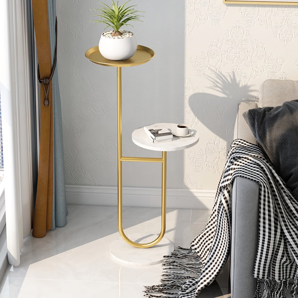 Contemporary Indoor Plant Stand End Table in Gold window image