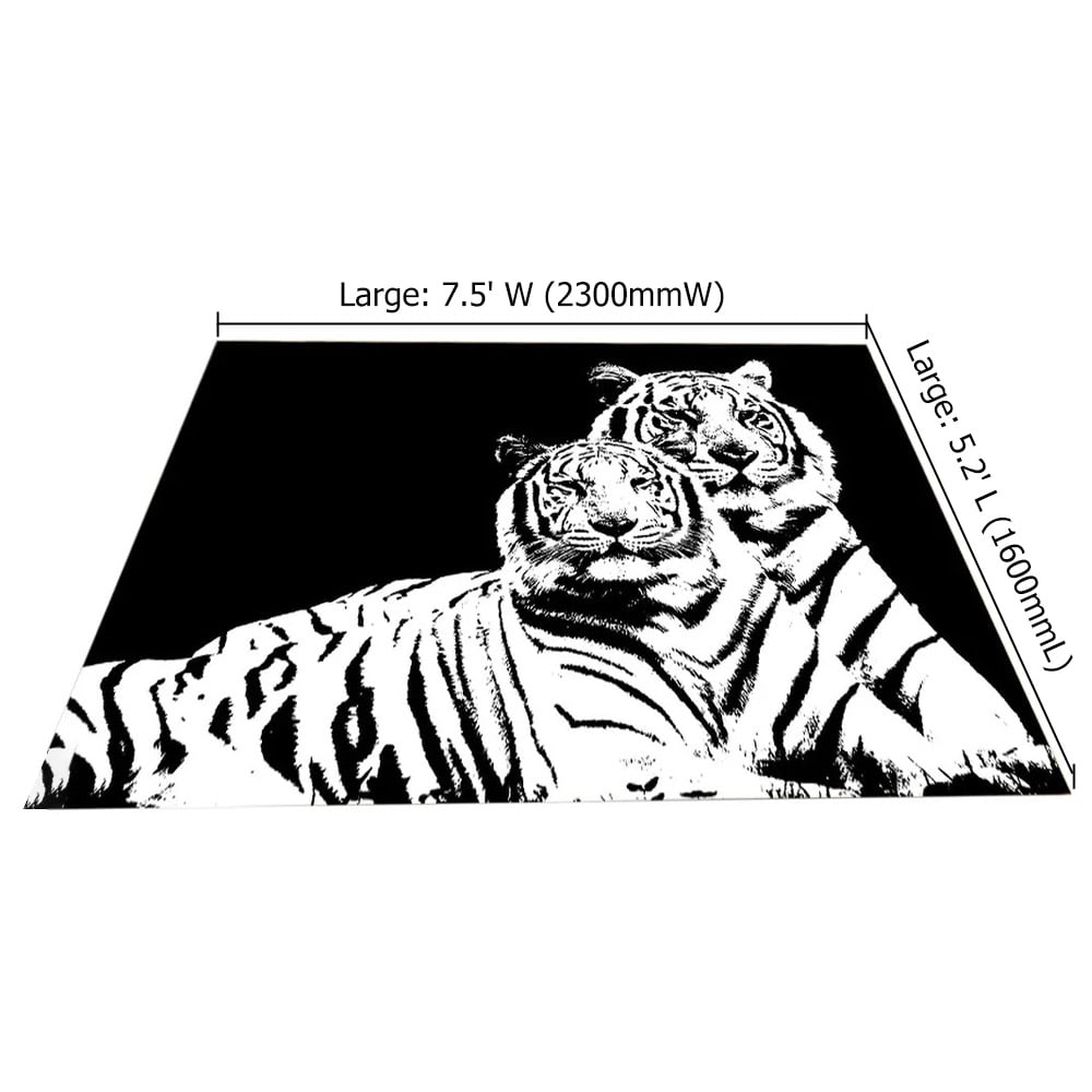 Black and White Animal Print Area Rug 5' x 7' Tiger African Style window image