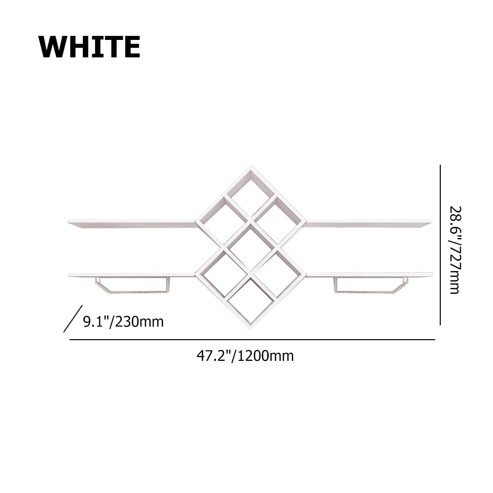 Eigentijds wandrek voor wijnplanken met glazen rek - wit Vensterafbeelding