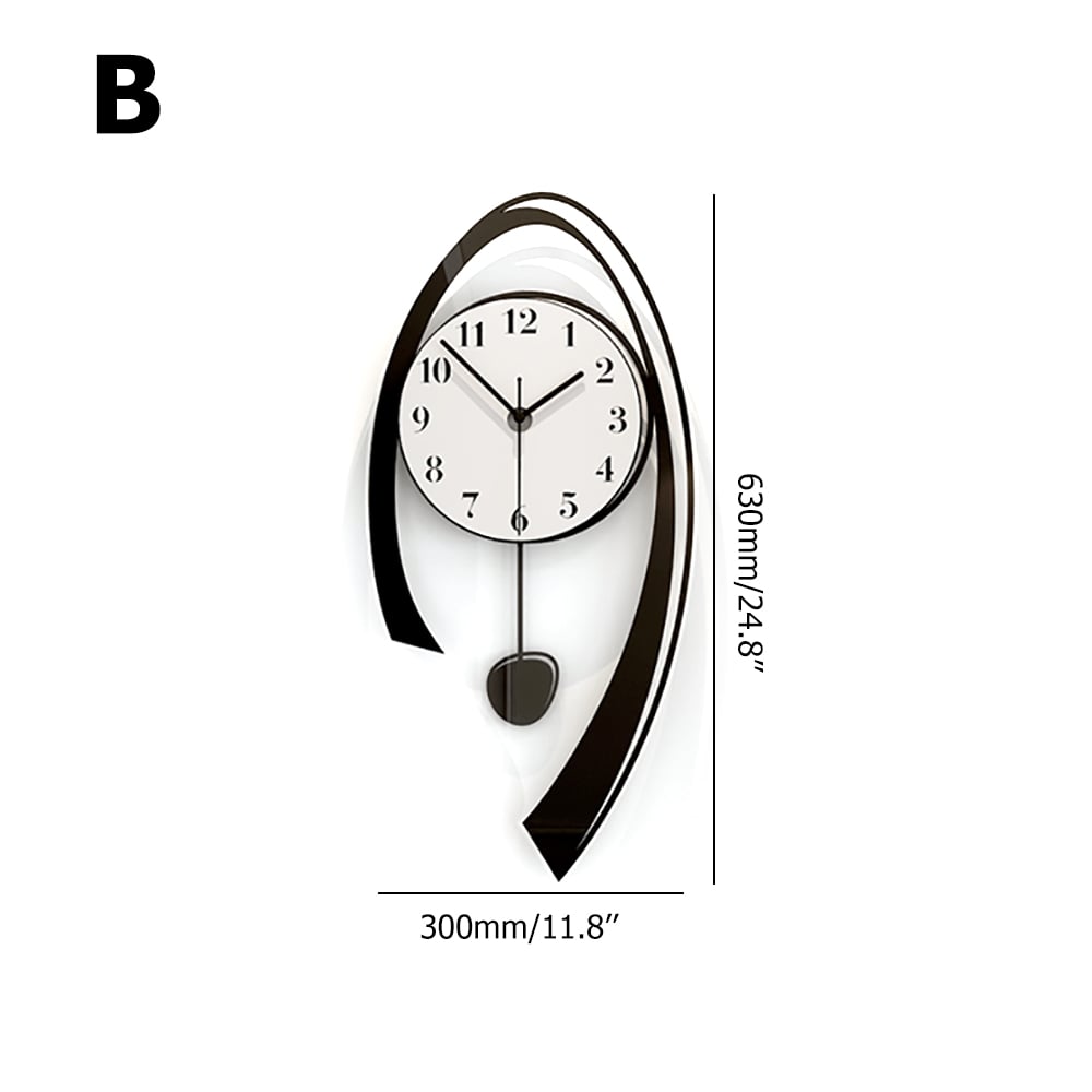 Black & White Nordic Light Luxury Style Modern Simple Wall Clock Home Background Decor weights dimensions image