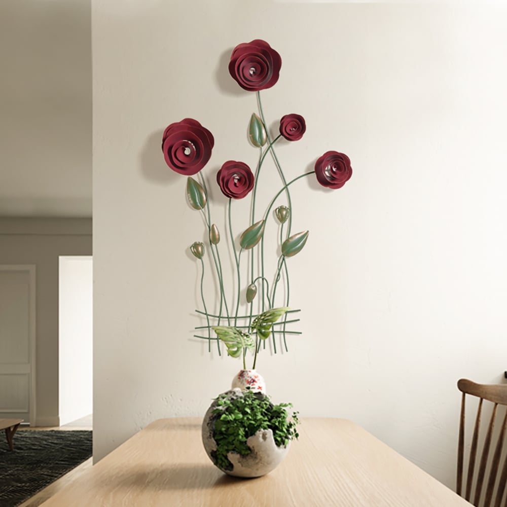 Metal Rose Farmhouse Home Wall Decor｜Homary