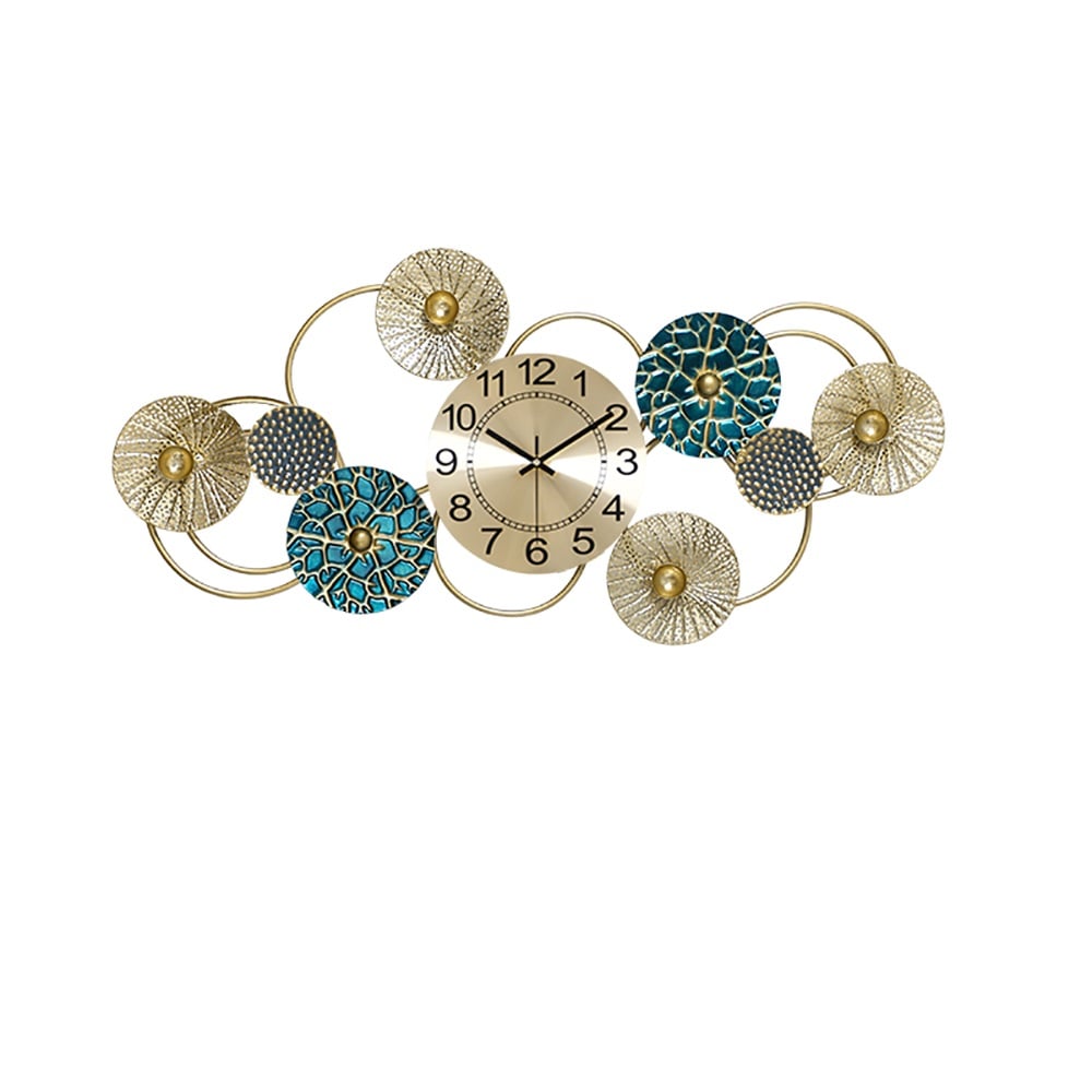 Style B Classic 3D Round Hollow-out Lotus Leaves Large Wall Clock Home Decor window image