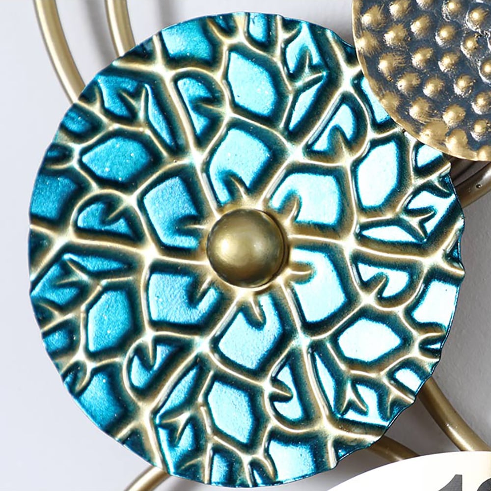 Style B Classic 3D Round Hollow-out Lotus Leaves Large Wall Clock Home Decor window image