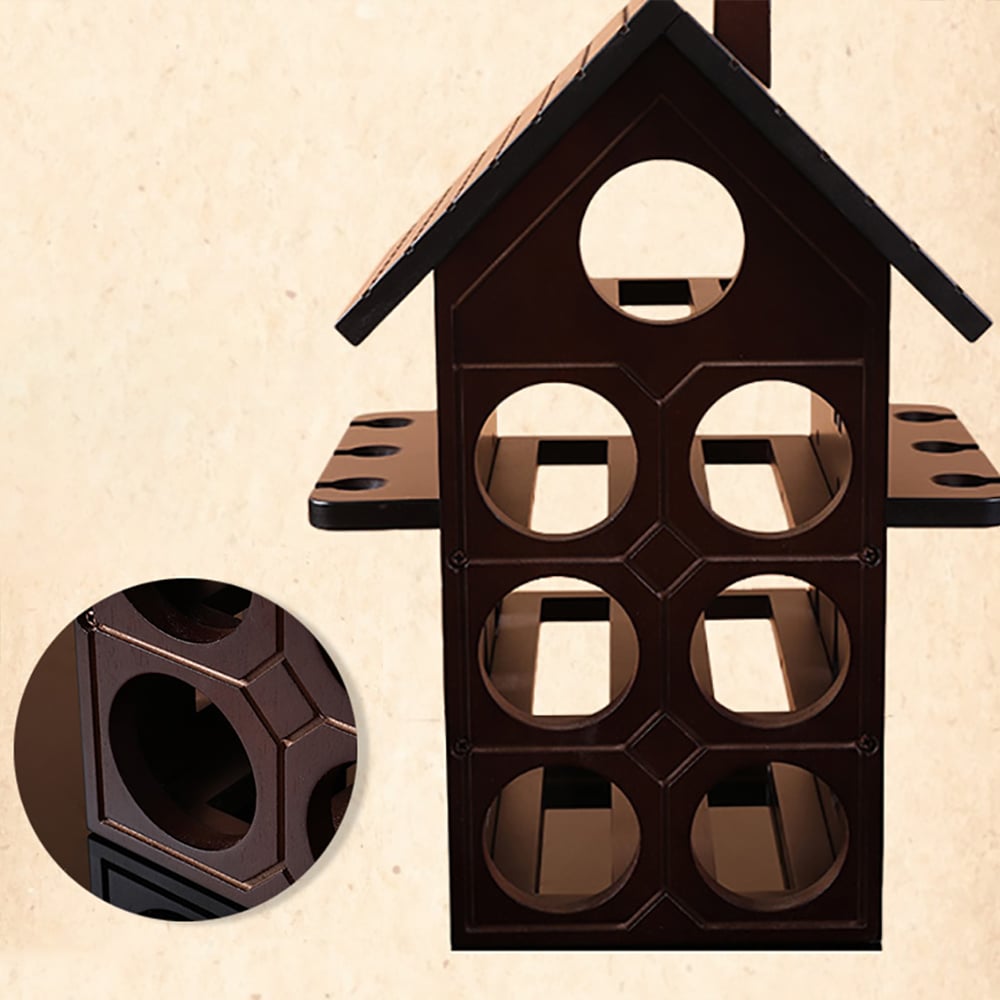 Retro Wine Rack Glass Rack in Black Walnut Style A window image