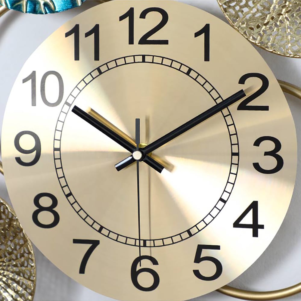 Style B Classic 3D Round Hollow-out Lotus Leaves Large Wall Clock Home Decor window image