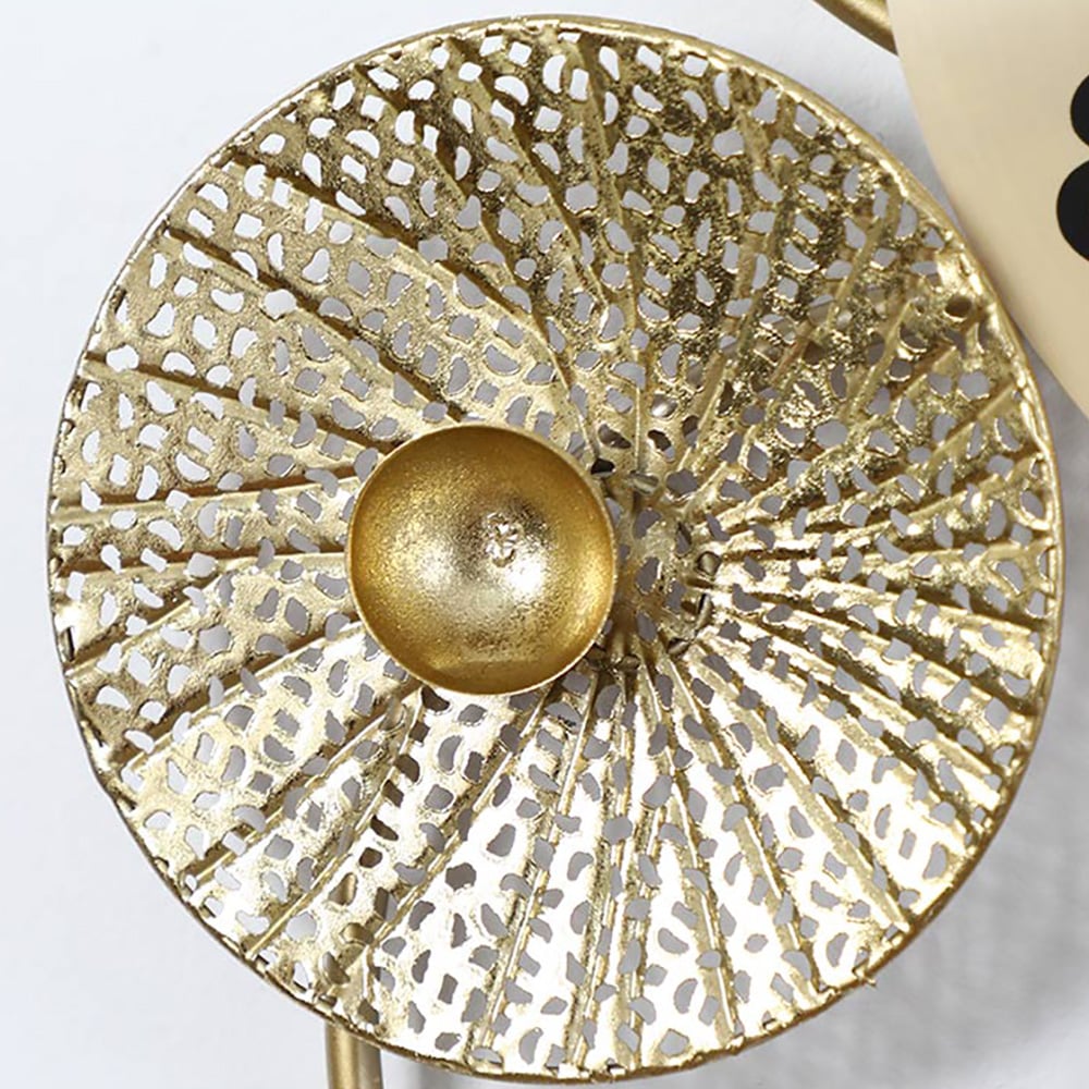 Style B Classic 3D Round Hollow-out Lotus Leaves Large Wall Clock Home Decor window image