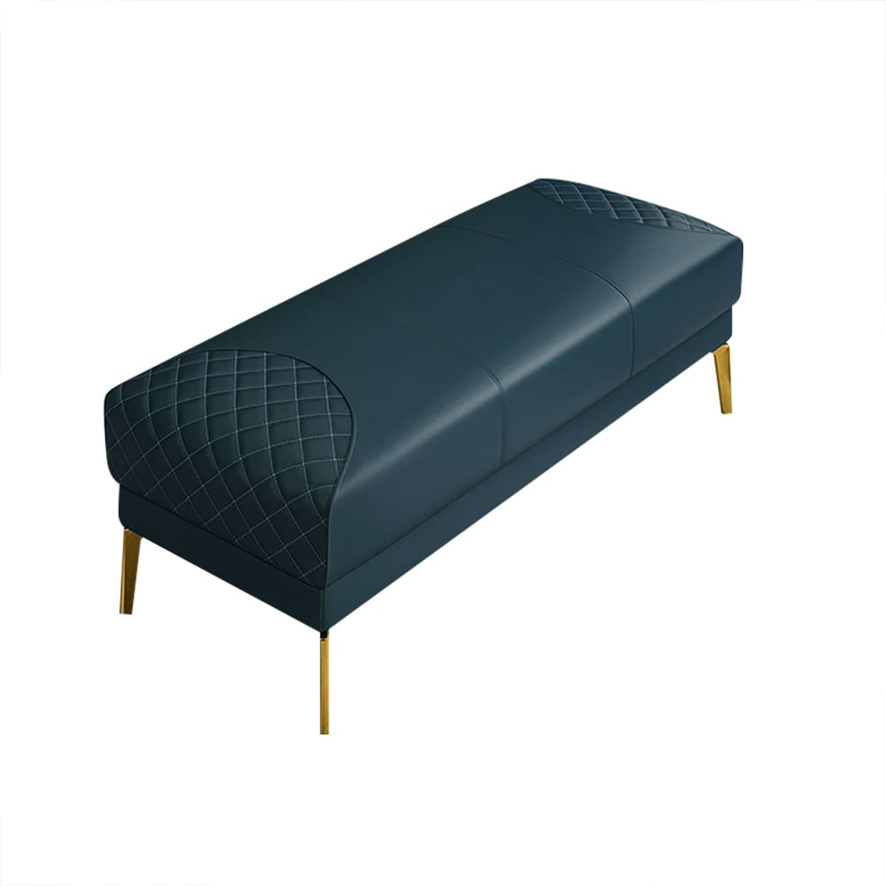 Nappa Leather Upholstered Bench Entryway Bench with Stainless Legs window image