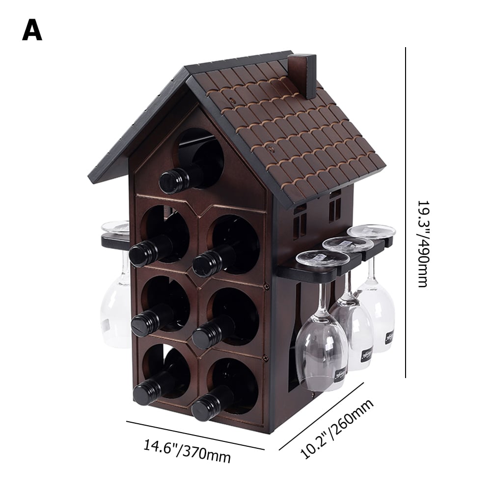 Retro Wine Rack Glass Rack in Black Walnut Style A window image