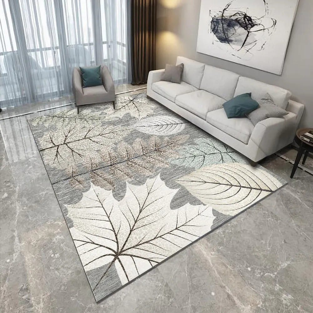 5' x 7' Leaf Rectangle Area Rug Machine Washable window image