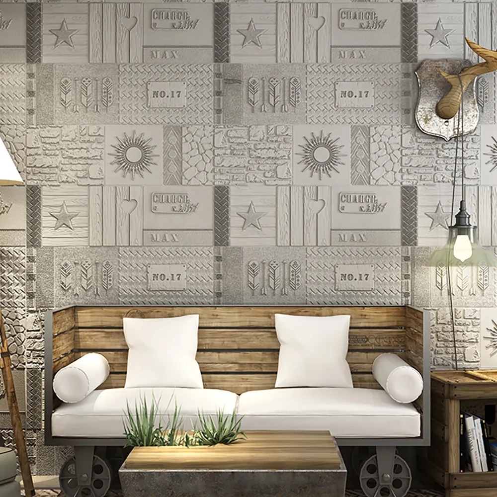 Self-Adhesive 27.6"L x 27.6"W 3D Embossed Wallpaper Panel in White Set of 5 window image