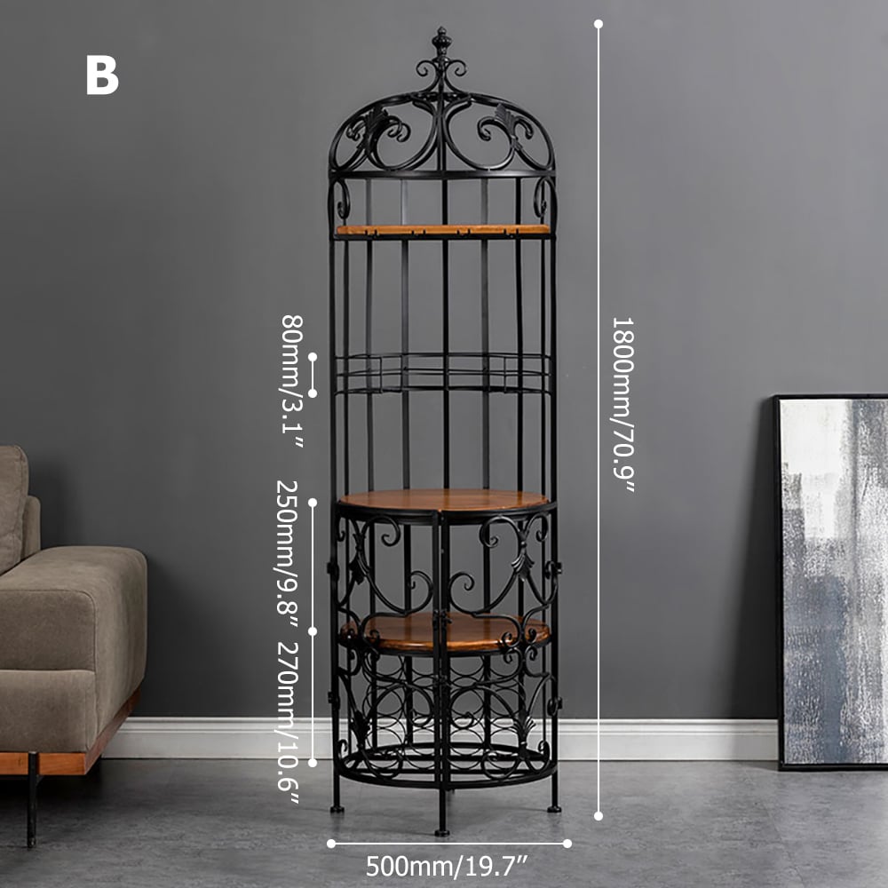 Metal Wine Rack Nest-Shaped with Wine Glass Rack with Doors window image