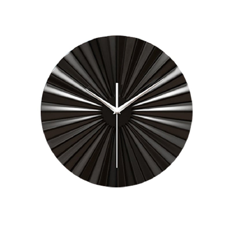 Black Light Luxury Round Metal Fanshaped Wall Clock window image