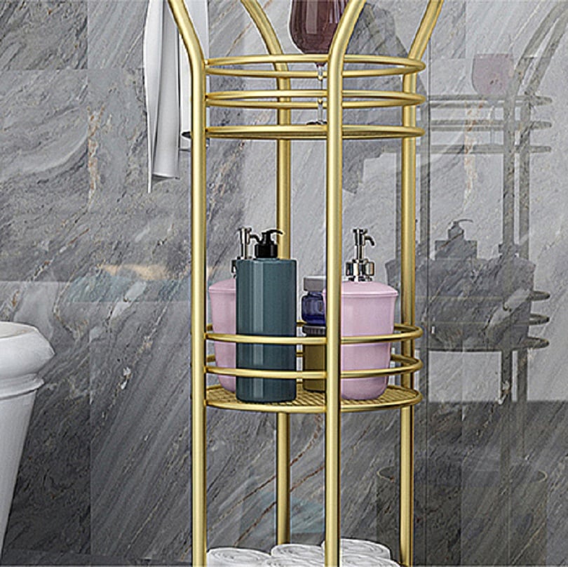 2-Tier Modern Bathroom Storage Rack with Basket on Wheels window image
