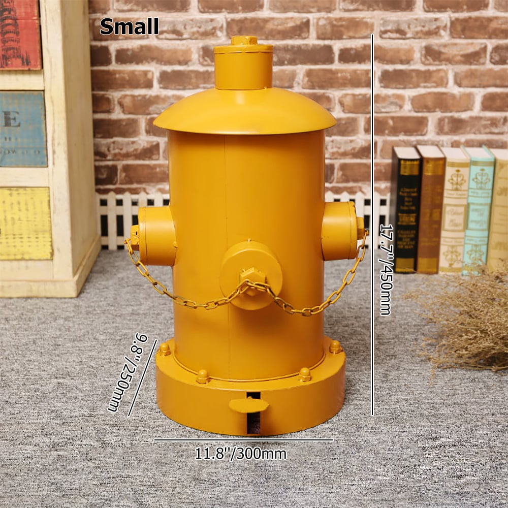 Industrial Fire Hydrant Rubbish Bin in Yellow/Red/Black-Black-Small weights dimensions image
