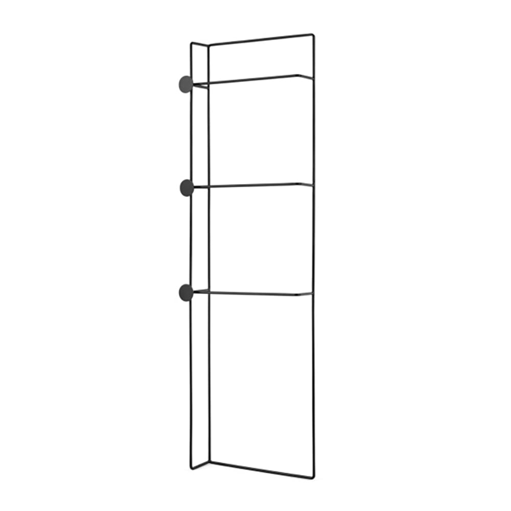 Unique Freestanding Bath Ladder-Shaped Storage Towel Rack - Black window image