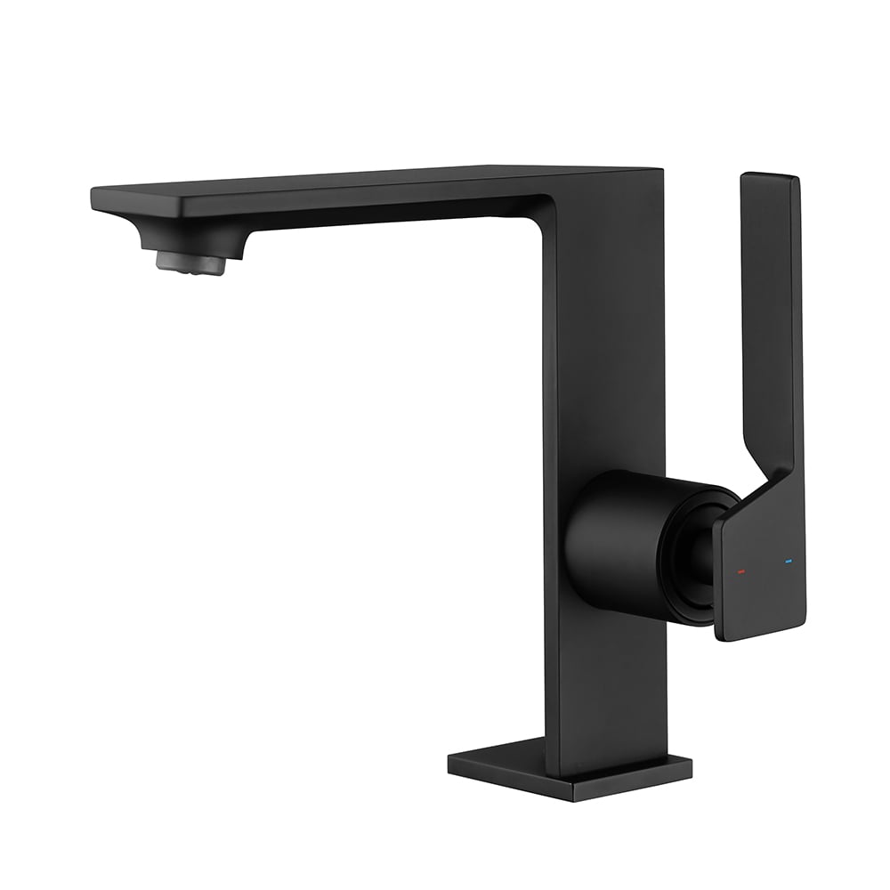 Brass Bathroom Basin Tap Single Handle Monobloc in Matte Black window image