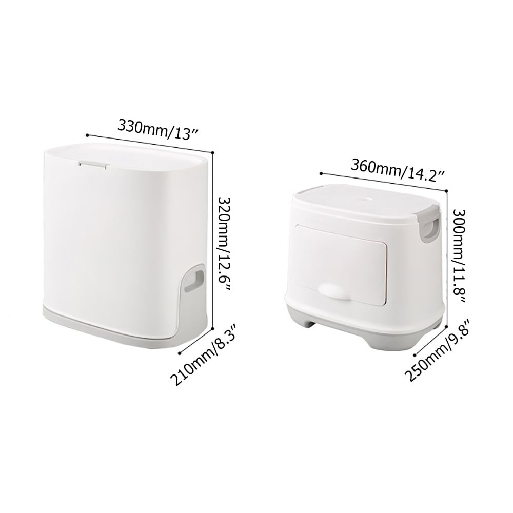 Poubelle de tri des ordures de cuisine avec tabouret et tiroir 5,28 gallon-gris image de fenêtre