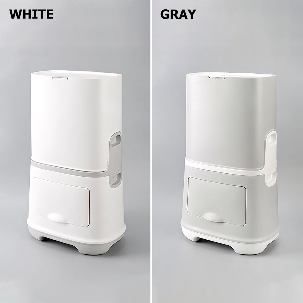 Poubelle de tri des ordures de cuisine avec tabouret et tiroir 5,28 gallon-gris image de fenêtre