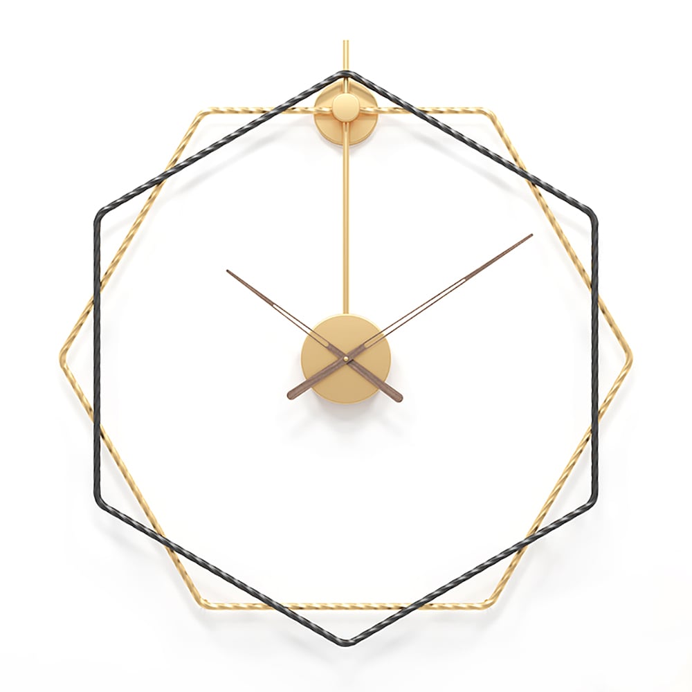 500mm Modern Luxury Minimalist Artistic Metal Large Geometry Wall Clock window image