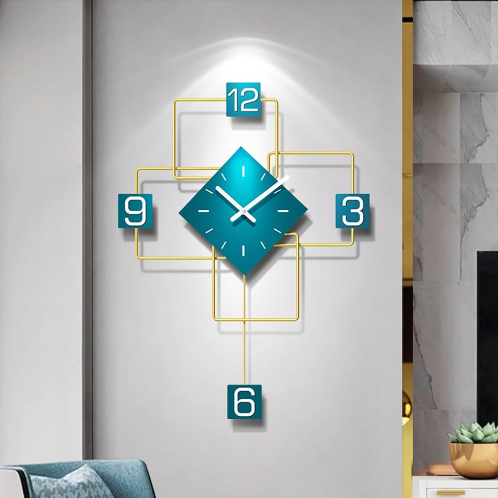 Style A Gold & Green Nordic Geometry Modern Simple Fashion Wall Clock window image
