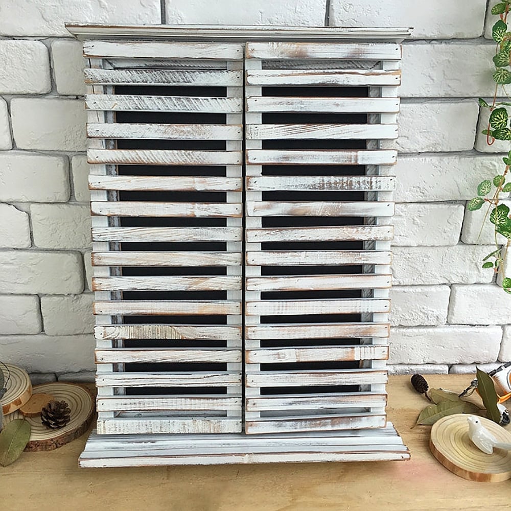 Vintage Rustic Creative Chalkboard Wall Decor with Wooden Blind Window window image