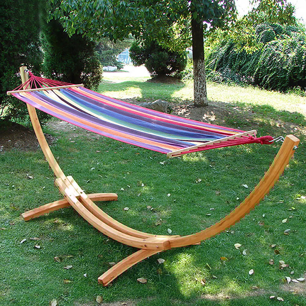 Classic Outdoor Hammock with Wooden Stretcher Bars Large window image