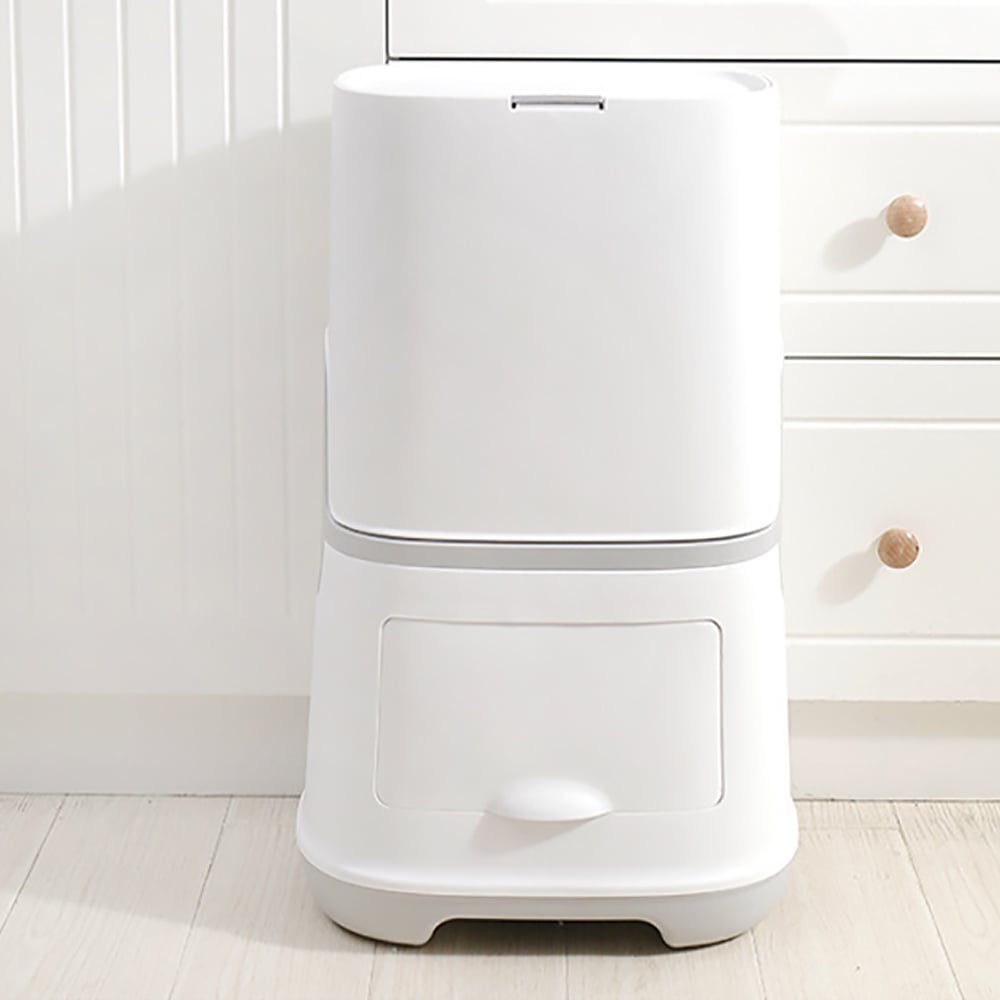 Poubelle de tri des ordures de cuisine avec tabouret et tiroir 5,28 gallon-blanc image de fenêtre