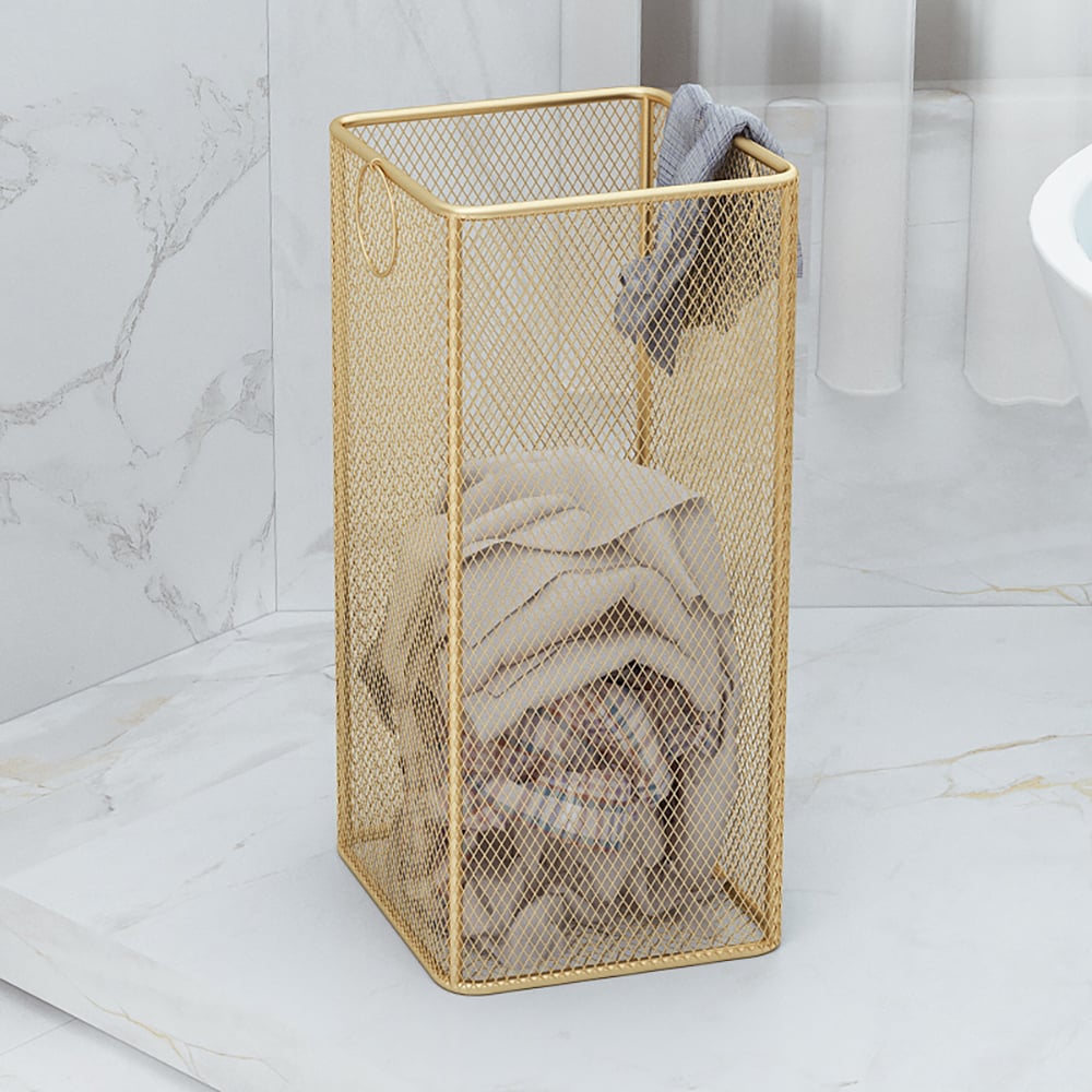 Panier à linge rectangulaire en métal avec poignées image de fenêtre