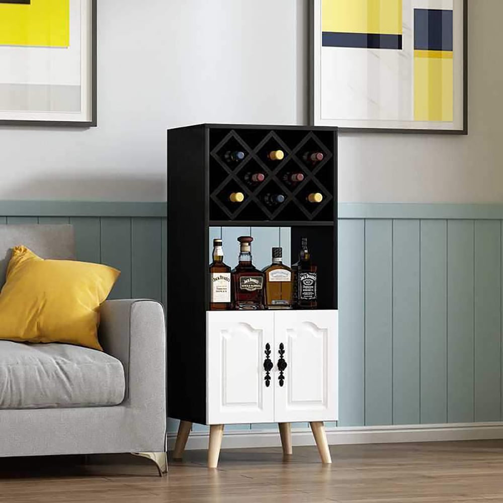 Contemporary Standing Wine Rack in Black&White window image