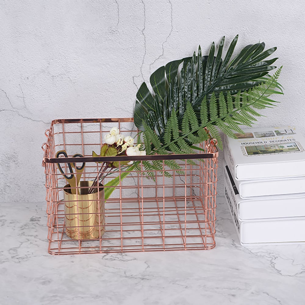 390mm Square Metal Laundry Basket Wire Standing Basket window image