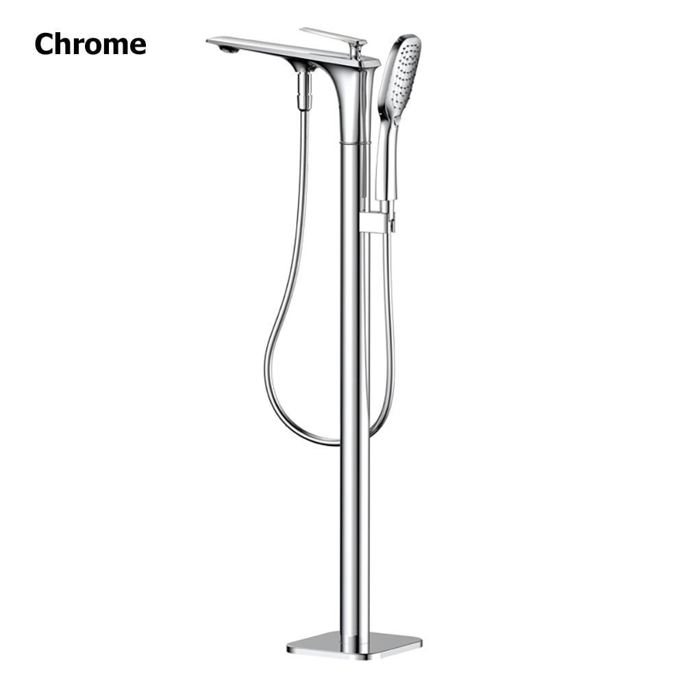 Contemporary Tub Filler Freestanding Luxury Bathtub Filler Faucet with Handheld Shower window image