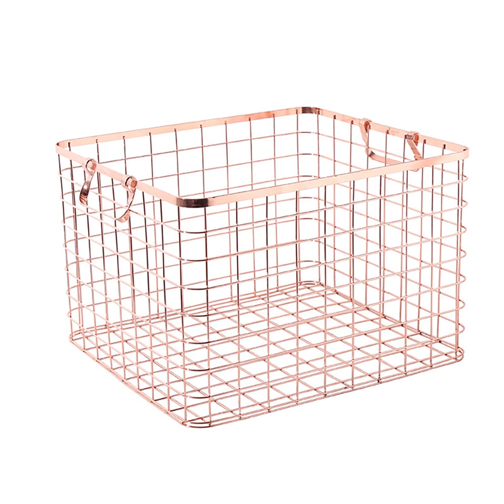390mm Square Metal Laundry Basket Wire Standing Basket window image