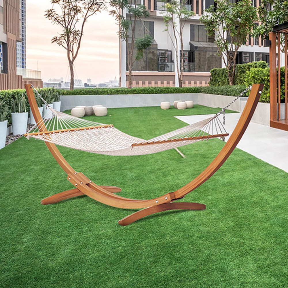 Classic Outdoor Hammock with Wooden Stretcher Bars Large window image