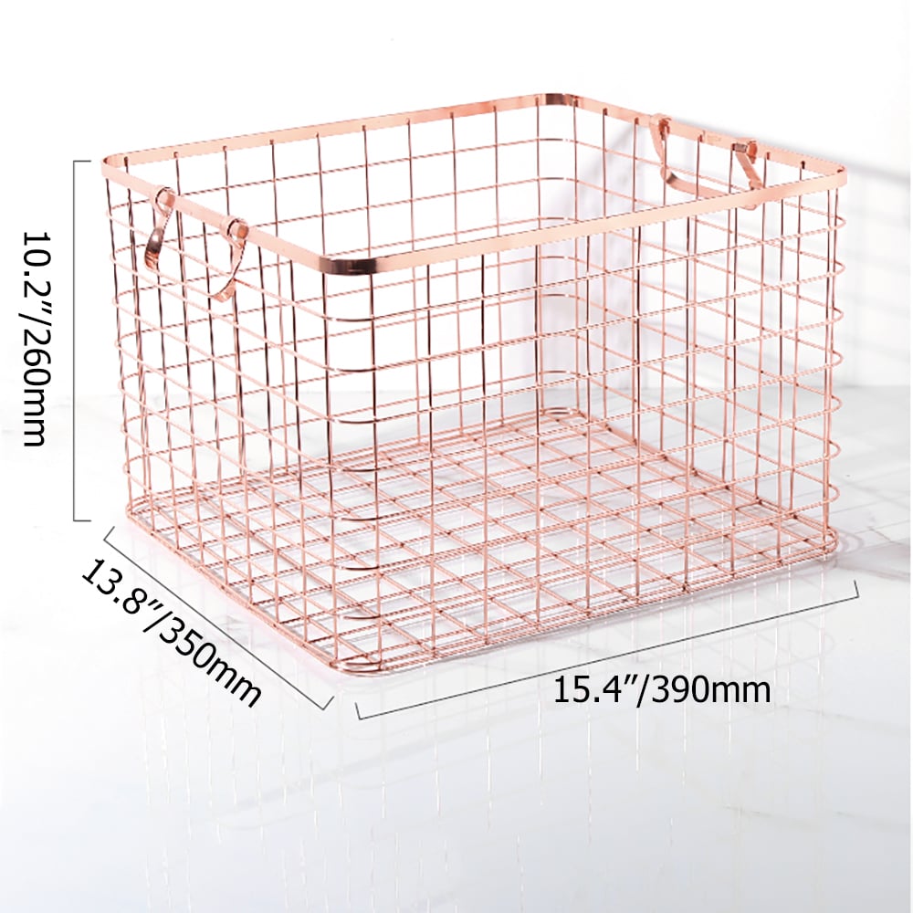 390mm Square Metal Laundry Basket Wire Standing Basket window image