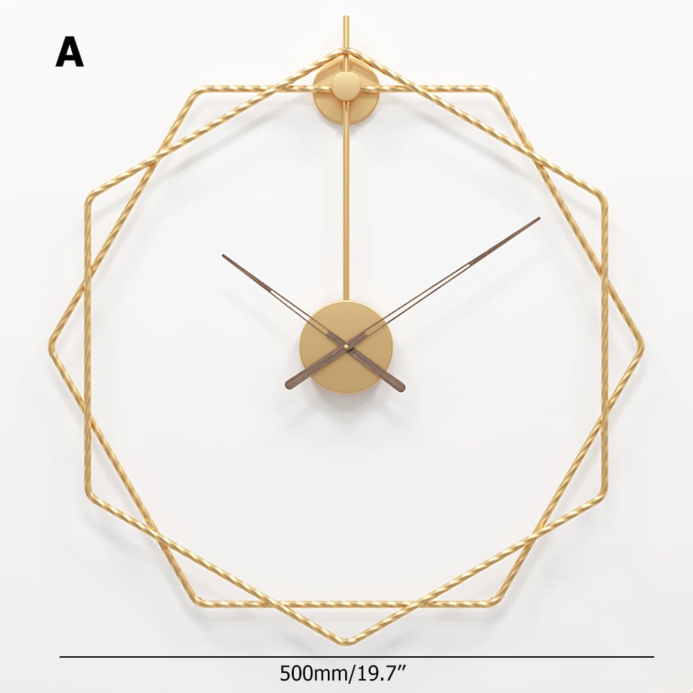 500mm Modern Luxury Minimalist Artistic Metal Large Geometry Wall Clock window image
