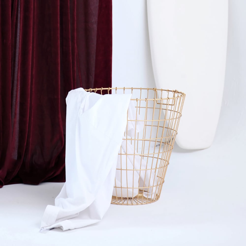 Round Wire Standing Bathroom Organiser Basket with Cover window image