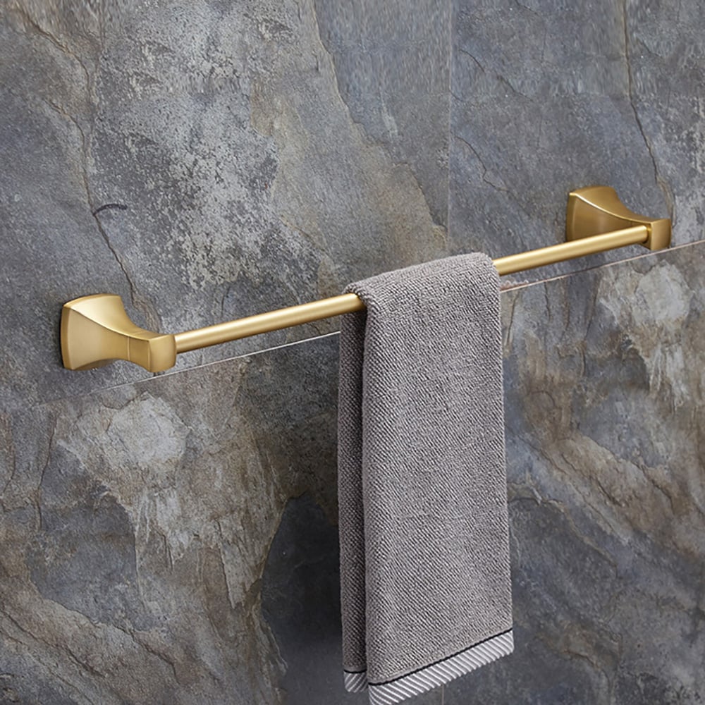 Modern Bathroom Towel Bar Brushed Gold Wall Mounted Towel Rack window image