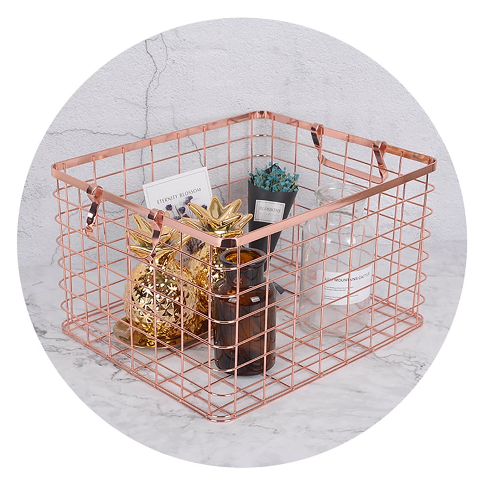 390mm Square Metal Laundry Basket Wire Standing Basket window image