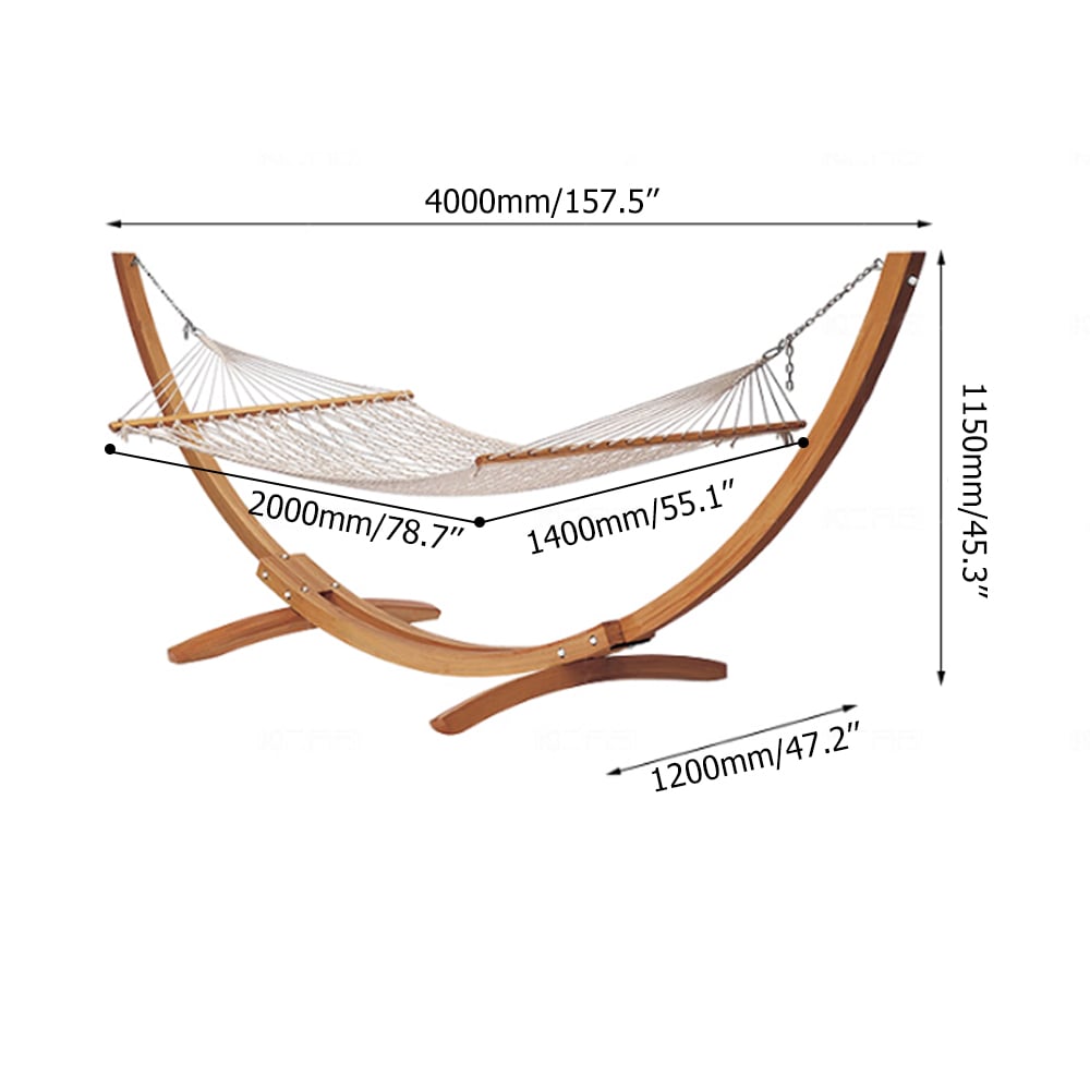 Classic Outdoor Hammock with Wooden Stretcher Bars Large window image