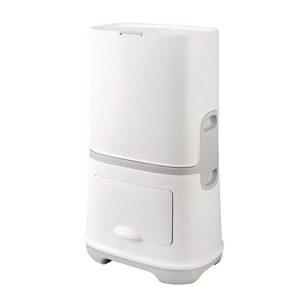 Poubelle de tri des ordures de cuisine avec tabouret et tiroir 5,28 gallon-blanc image de fenêtre