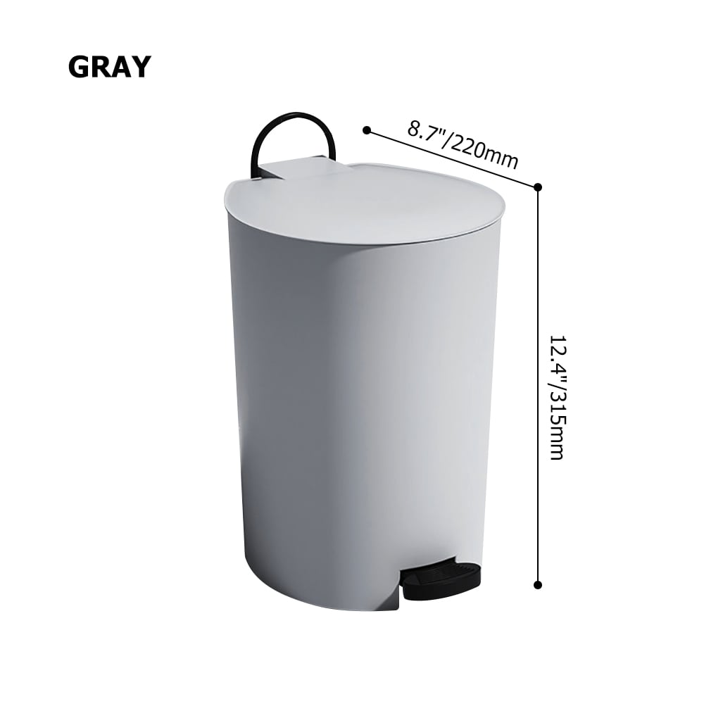 Stylish Office Living Room Garbage Step On Trash Can 2.64 Gallon-Gray window image