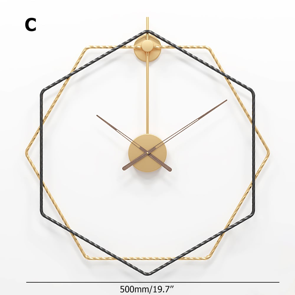 500mm Modern Luxury Minimalist Artistic Metal Large Geometry Wall Clock window image