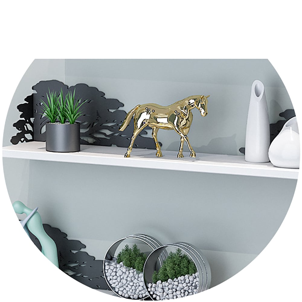 2-Tier Floating Shelves Decor Art Storage Shelf window image