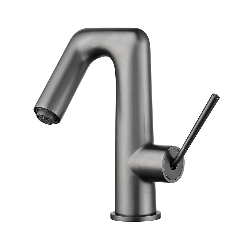 Brushed Gunmetal Single-Control Sink Faucet 1-Hole Solid Brass window image