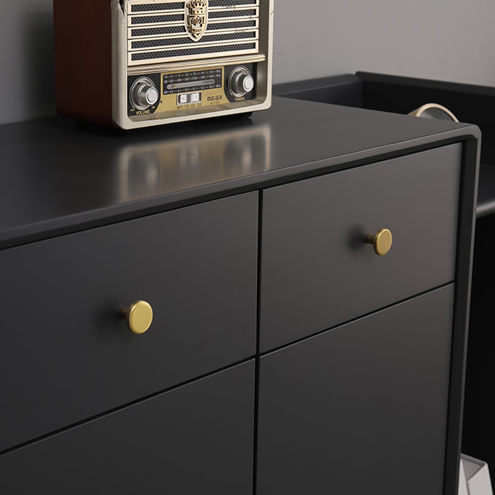 1000mm Grey Shoe Cabinet Rectangle Shoe Storage with Drawers Doors Shelves in Small window image